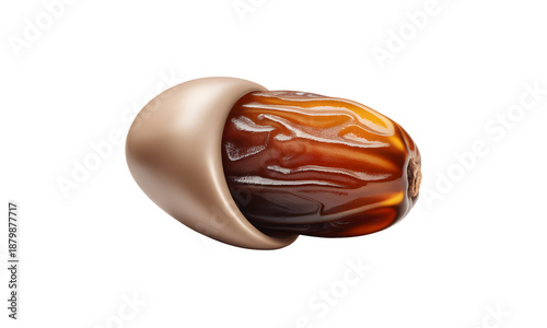 A close-up view of a luxurious amber and gold ring on a transparent  background