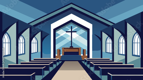 Serene church interior Vector