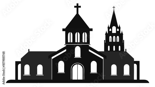 Silhouette of a historic church Vector