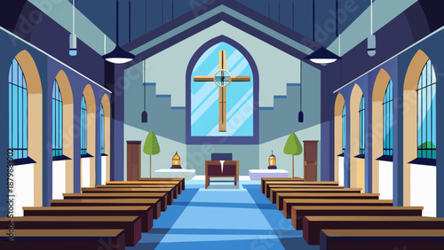 Serene church interior Vector