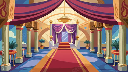 Opulent wedding stage with elegant decor Vector