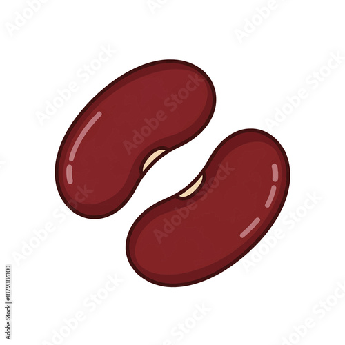 Illustration of red kidney beans, possibly depicting a food item or ingredient in a culinary context