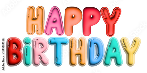 Colorful Happy Birthday Typography Design For Celebration And Festive Occasions