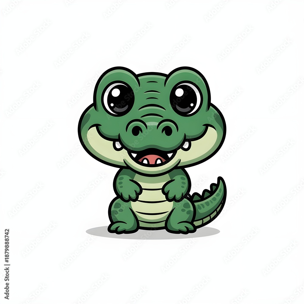 Fototapeta premium cute and funny crocodile vector illustration