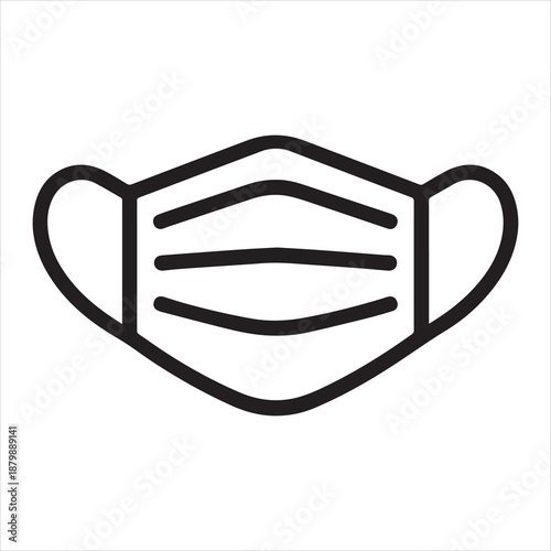 Face mask medical outline icon vector