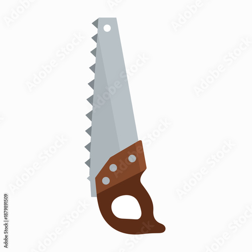 Hand Saw with Brown Handle