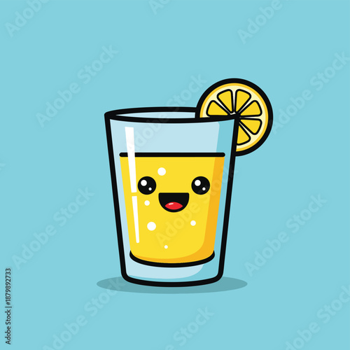 Smiling Lemonade Glass