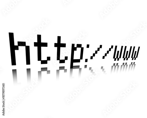 http web address text graphic in black and white