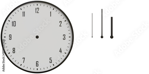 Simple White and Black 3D Wall Clock with Separated Hands