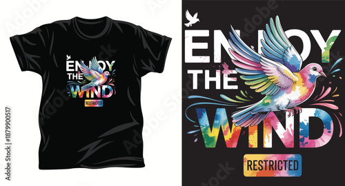 Pigeon graphic vector t shirt design print.