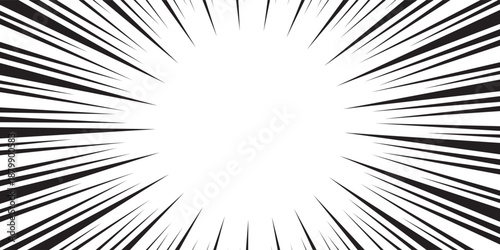 Fast speed lines on white background. Anime comic speed lines movement effect. Vector illustration.