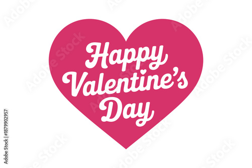A pink heart graphic with "Happy Valentine's Day" written on it.