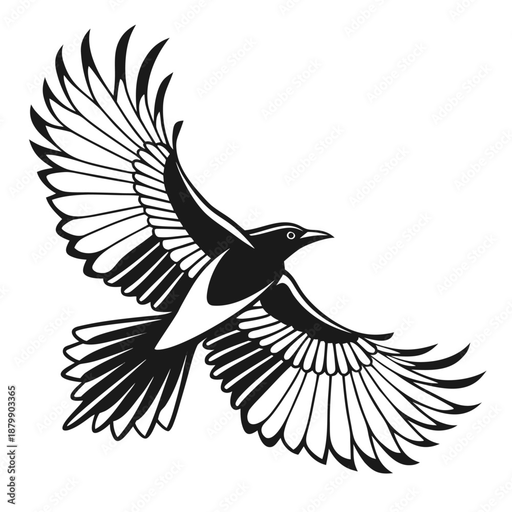 Obraz premium Eagle vector illustration with wings spread flying