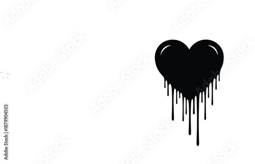 Black dripping heart symbol