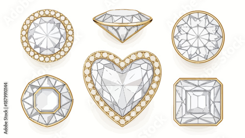 Elegant diamond jewelry designs with gold settings