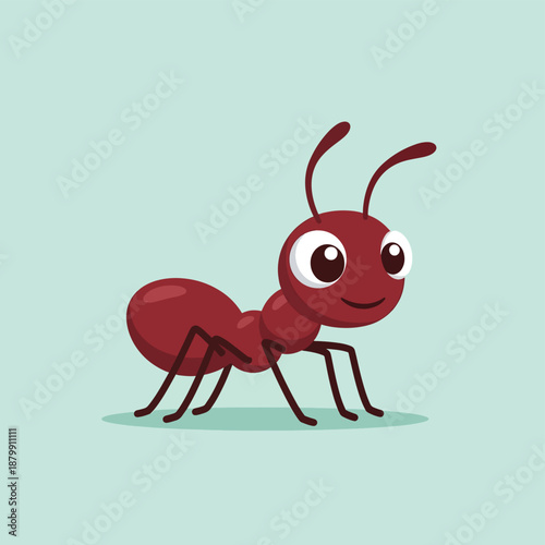 Smiling Cartoon Red Ant