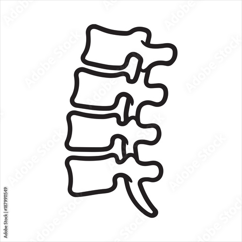 Spine vertebrae side outline icon vector