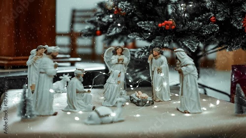 Merry Christmas Snowfall Background with Soft Falling Snowflakes