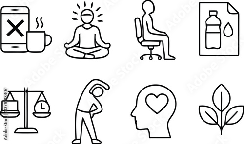 Health and wellness symbol phone meditation