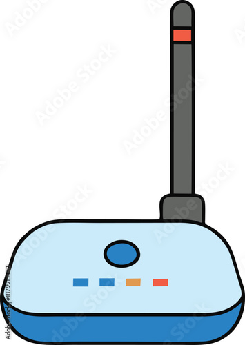 Smart Farming IoT Gateway Device Vector Illustration for Precision Agriculture Data Collection and Wireless Sensor Network Connectivity in Modern Farm Management