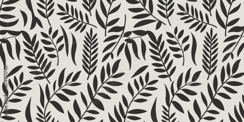 Seamless tropical leaf pattern background jungle wallpaper botanical nature repeating textile print