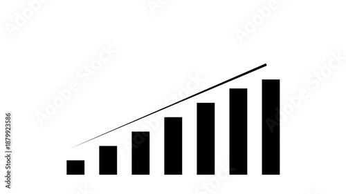 Business growth concept in graph chart showing marketing sales profit increasing to future target. business graph success animation arrow on white background.4k animation video