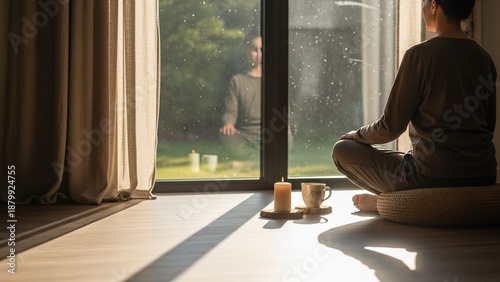 Quiet Moment of Stillness and Deep Breathing