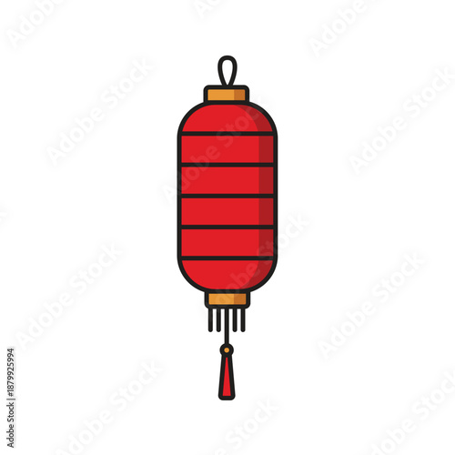 Red chinese lantern. Traditional decoration. Chinese new year. vector, illustration