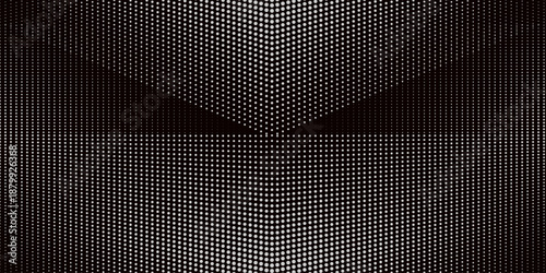 Basic halftone dots effect in black and white color. Halftone effect. Dot halftone. Hacked code. Scale size different hole space, modern background for posters, websites, web pages, business cards .