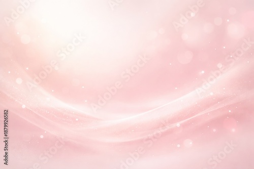  Soft pastel pink Valentine’s Day background with glowing light waves