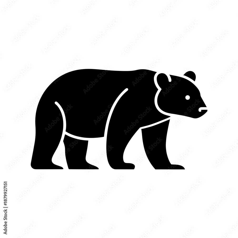 Obraz premium bear icon black silhouette vector illustration on transparent background