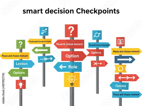 Smart Decision Checkpoints Diagram for Business Strategy and Workflow Optimization