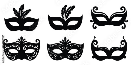 Masquerade Carnival Masks Collection with Elegant Venetian Party Designs