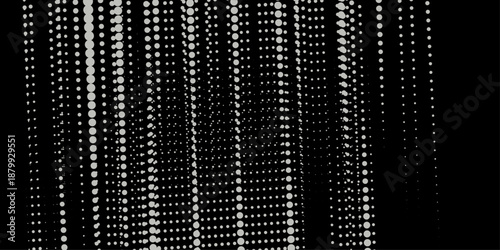Basic halftone dots effect in black and white color. Halftone effect. Dot halftone. Hacked code. Scale size different hole space, modern background for posters, websites, web pages, business cards .