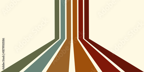 Colorful stripes with 3D dimensional effect isolated on white background