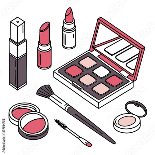 Feminine Beauty and Makeup Product Collection Graphic