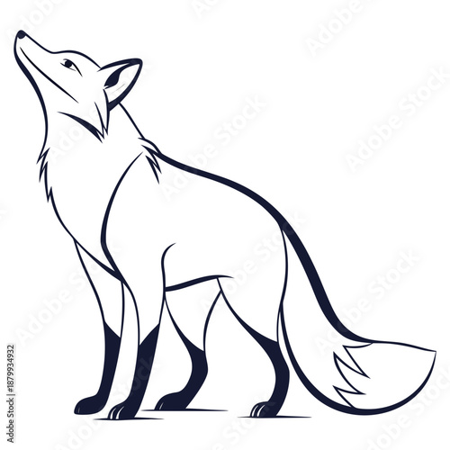 Minimalist Red Fox Profile Vector Illustration