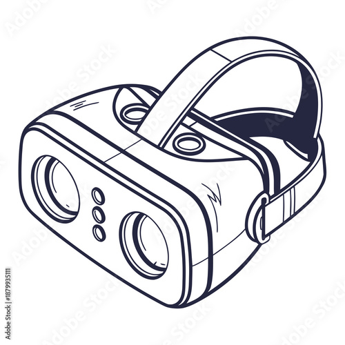 Minimal Virtual Reality Headset Vector Illustration