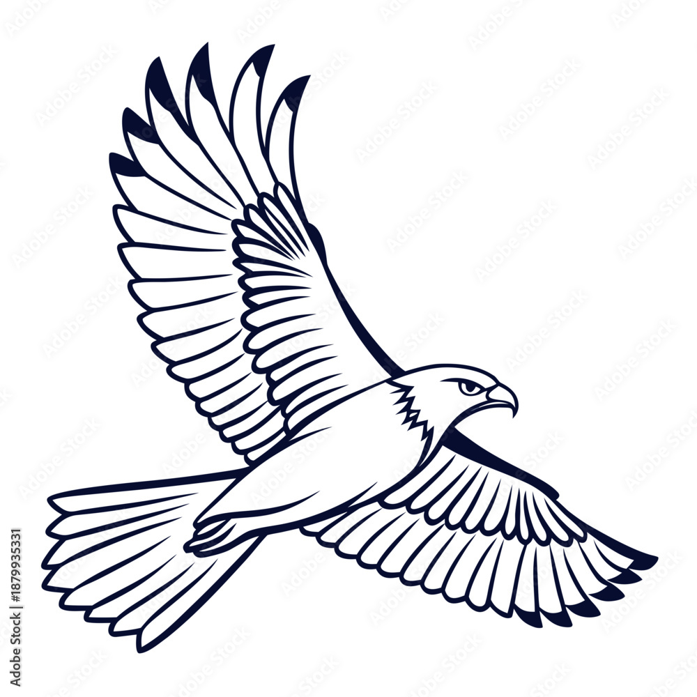 Obraz premium Graceful Bird Flight Silhouette Vector for Minimalist Branding