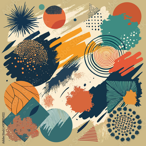 abstract vector background with flowers