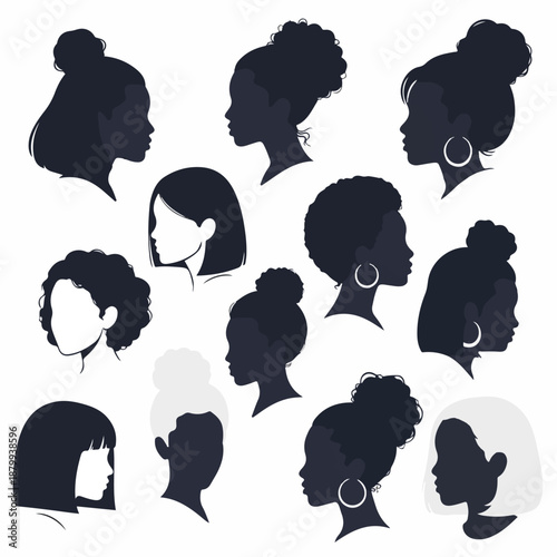 Diverse Silhouette Portraits of Women