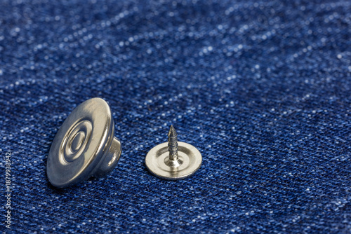 Replacement Jeans Dungaree Buttons On Blue Denim