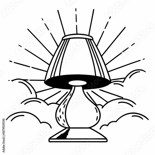 Vector Nightstand Lamp Graphic for Cozy Home Ambiance
