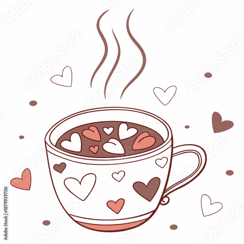Cozy Hot Cocoa Mug Flat Vector Illustration