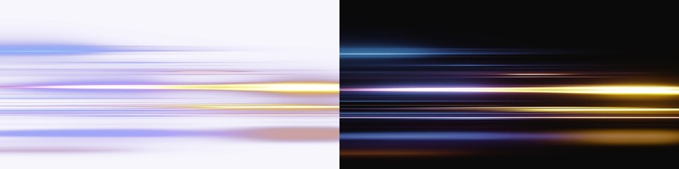 Vector abstract background with neon rays in PNG format. Futuristic tech style. Abstract background with speed lines. Futuristic. Blue road light lines in PNG format.
