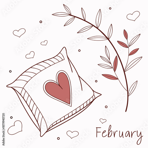 Romantic February Candlelight Flame Vector Illustration
