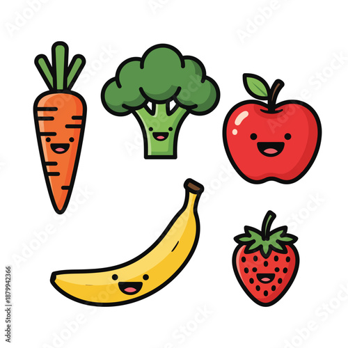 Smiling Fruits and Veggies