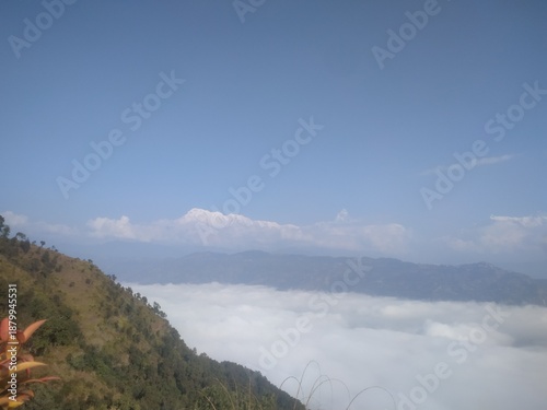 mountain landscape with clouds