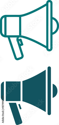 Megaphone vector icon, speaker for announcements and attention grabbing