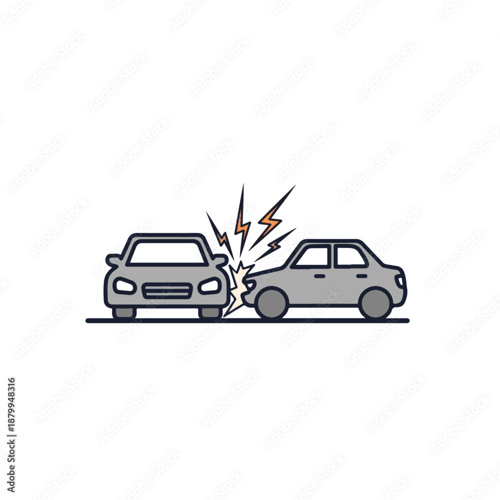 Fototapeta premium Cars crash accident collision damage.